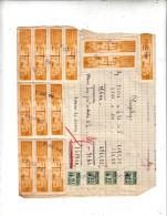 ITALIA 1944 - Documento Con  N° 16  Francobolli  "Imposta Sull'entrata"-.- - Revenue Stamps