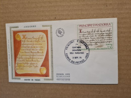 ANDORRE  LA VIEILLE  FDC 1978 SIGNATURE DES PAREAGES - Covers & Documents