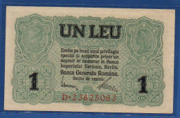 ROMANIA - P. M3 – 1 LEU ND (1917) XF/aUNC, S/n D 23625063 - Romania