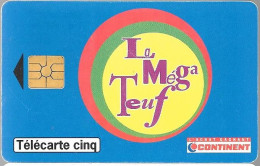 CARTE-FR-PRIVEE-Gn372-06/97-5U-GEM2-CONTINENT-LE MEGA TEUF-N°Série 4006-Utilisé- TBE - 5 Unités