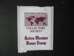 CINDRELLA STAMP INTERNATIONAL STAMP SOCIETY, ACTIVE MEMBER BONUS STAMP - Werbemarken, Vignetten