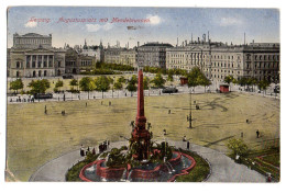 Allemagne--LEIPZIG --1918--Augustusplatz Mit Mendebrunnen  ........colorisée......cachet - Leipzig