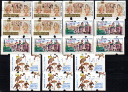 1492.ISRAEL,18 (9 X 2)FRAMA,MACHINE LABELS LOT,MNH.TOURISTIC,FISH,BIRDS,NOEL. - Affrancature Meccaniche/Frama