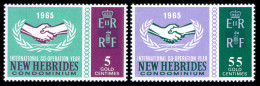 New Hebrides, Nouvelles Hebrides, 1965, International Cooperation Year, United Nations, MNH, Michel 220-221 - Neufs