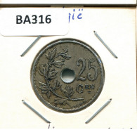 25 CENTIMES 1929 DUTCH Text BELGIQUE BELGIUM Pièce #BA316.F - 25 Cent