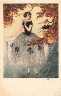 Illustrateur - Hardy - Edition E.K. & Cie - Femme En Robe Bouffante - Carte Postale Ancienne - Hardy, Florence