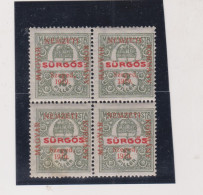 HUNGARY 1919 SZEGED SZEGEDIN Locals  Mi 2 Bloc Of 4 Hinged / MNH - Emissions Locales