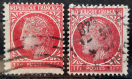 France 1945/47 N°676 Ob 1 Timbre Plus Grand + 1 Normal TB - 1945-47 Cérès De Mazelin