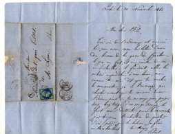 TB 4162 - 1860 - LAC - Lettre De Mme PITROT à LOCHE MP MACON Pour Mr PITROT Fils à LYON - 1849-1876: Période Classique