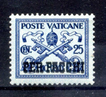 1931 VATICANO PACCHI POSTALI N.4 * 25 Centesimi - Postpakketten