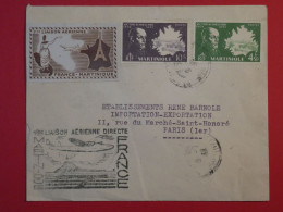 AU23 MARTINIQUE  FRANCE  BELLE LETTRE RECOM.    1939 1ER VOL   A PARIS+VIGNETTE+AFF. PLAISANT + - Posta Aerea