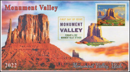 USA 2022 Monument Valley, Cover FDC,UT 84536, Nature,Plateau ,Geography,1,000 Ft Height,Manganese Oxide,Climate (**) - Cartas & Documentos