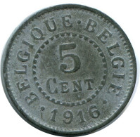5 CENTIMES 1916 BELGIEN BELGIUM Münze #AW964.D - 5 Cent