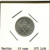 1/4 RUPPE 1975 MAURICE MAURITIUS Pièce #AS390.F - Mauritius