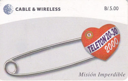 TARJETA DE PANAMA DE CABLE & WIRELESS DE B/5.00 TELETON MISION IMPERDIBLE - Panama