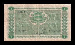 Finlandia Finland 5 Markkaa 1939 Pick 69a(10) Bc/Mbc F/Vf - Finland