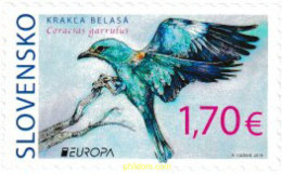 610013 MNH ESLOVAQUIA 2019 EUROPA CEPT 2019 - NATIONAL BIRD - Nuovi