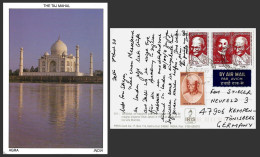 Mahatma Gandhi 2v Rs 2 & 1v Re 1, Shyam Lal Gupt,Taj Mahal, Architecture,1997 Postcard ,India To Germany(**) Inde Indien - Cartas & Documentos