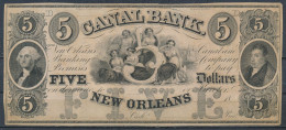 °°° USA - 5 DOLLARS 1840 CANAL BANK NEW ORLEANS D °°° - Valuta Della Confederazione (1861-1864)