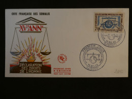 BR7 COTE DES SOMALIS BELLE LETTRE MAXI FDC  1963 +70F+AFF. PLAISANT + - Storia Postale