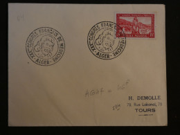 BR7 ALGERIE  BELLE LETTRE  1935  ALGER  A TOURS  FRANCE +CONGRES MEDECINE  +AFF. PLAISANT + - Covers & Documents