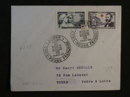 BR7 ALGERIE  BELLE LETTRE  1954 CROIX ROUGE  ALGER  A TOURS  FRANCE +  +AFF. PLAISANT + - Covers & Documents