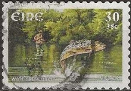 IRELAND 2001 Water Resources - 30p Man Fishing AVU Self-adhesive - Usados