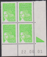 FRANCE N° 3450**  MARIANNE DE LUQUET COIN DATE 22/06/01 - 2000-2009