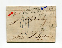 !!! LETTRE DE COPENHAGUE DE 1827 POUR BORDEAUX,  AVEC MARQUE DE PROVENANCE "DANEMARCK PAR HAMBOURG" - ...-1851 Prephilately