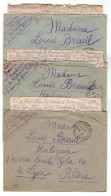 TB 4168 - 1916 - 3 Lettres Du Soldat BREUIL Du 120è Tal Cie Des Mitrailleurs SP 95,175 & 4 Lettres De Mg BREUIL à LYON - Oorlog 1914-18