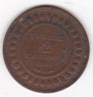 Protectorat Français Tunisie 2 Centimes 1891 A , En Bronze, Lec# 70 - Tunesien