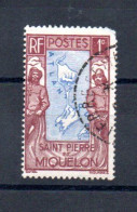 SAINT-PIERRE-ET-MIQUELON - 1932 - CARTE - MAP - 1ç - Oblitéré - Used - - Usados