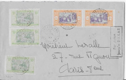 LETTRE PORT-ETIENNE MAURITANIE Pour PARIS, PAR AVION Jusqu'à DAKAR, Affranchissement Mixte Mauritanie/Sénégal - Lettres & Documents