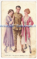 CPA Illustrateur Archie GUNN None But The Brave Deserve The Fair - US Or British Soldier With French Girls - Gunn