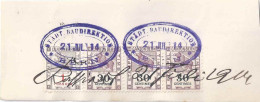 Gebührenmarken Frankatur  "Städt.Baudirektion, Bern"          1914 - Revenue Stamps