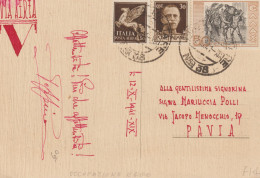 714-Grecia-Ex Italia-Occupazione Dodecaneso-Storia Postale 30c.V.E.III+50.P:A. Mista Con 50d.Grecia-1941 Da P.M.38 - Egeo (Rodi)