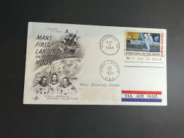 (2 Q 18) USA FDC - Man's First Landing On The Moon 1969 (posted) - Nordamerika