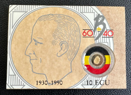 Belgium 10 Ecu 1990 (PROOF - Folder) "60th Birthday Of King Baudouin" - Ecu