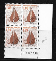 FRANCE 1990 PREOBLITERE   N° 207**  10.07.90  COIN DATE GOMME D'ORIGINE SANS CHARNIÈRE  NEUF TTB      2 SCANS - Precancels