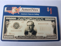 UNITED STATES USA AMERIKA /$1,- AMERIVOX / MONEY BANKNOTE / COINSHOW/COINSON CARD / MINT    **13177** - Amerivox