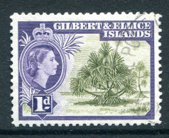Gilbert & Ellice Islands 1956-62 QEII Pictorials - 1d Pandanus Pine Used (SG 65) - Gilbert- Und Ellice-Inseln (...-1979)