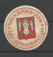 FINLAND FINNLAND Turu & District Old Seal Stamp Siegelmarke Vignette Coat Of Arms Wappe - Autres & Non Classés
