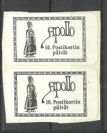 Finland 10. Apollo Post Card Days Sticker Aufkleber Vignettes Poster Stamps Reklamemarken, Unused - Usati