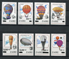 Zaire - 1994 - OCB 1457-1464 - MNH ** - Opdruk Surchargé Surcharged Luchtballon Ballon Balloon - Cv € 60 - Ongebruikt