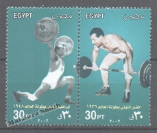 Egypt 2002 Yvert 1724-25, Sport - Weightlifters - MNH - Ongebruikt