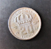 BELGIQUE - Pièce De 20 Centimes - Cuivre - 1957 - 20 Centimes