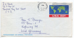 United States 1984 Scott UC56 30c. World Communications Year Aerogramme; Little Rock, Arkansas To Bonn, West Germany - 1981-00