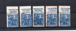 !!! 50 C JEANNE D'ARC AVEC BANDES PUB  FALIERES COMPLETE (5 TIMBRES) OBLITEREE - Gebraucht