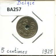 5 CENTIMES 1925 DUTCH Text BELGIQUE BELGIUM Pièce #BA257.F - 5 Centimes