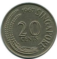 20 CENTS 1967 SINGAPORE Coin #AR173.U - Singapore